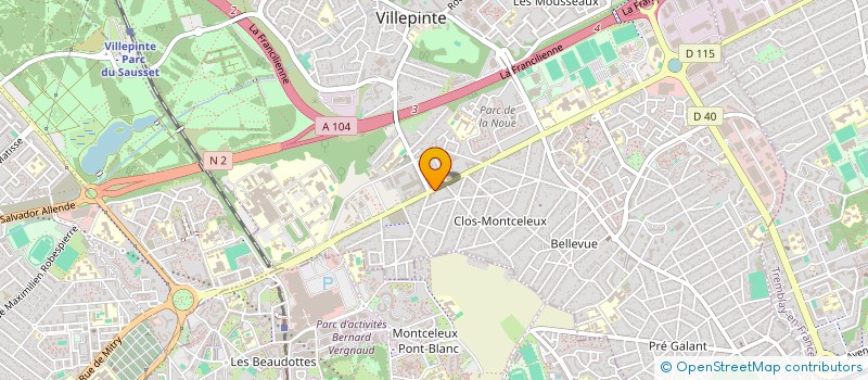 localisation de l'entreprise A 2S SA à VILLEPINTE