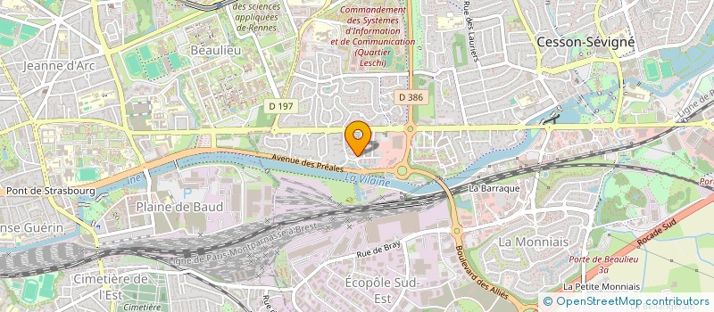 localisation de l'entreprise A & A à CESSON-SEVIGNE