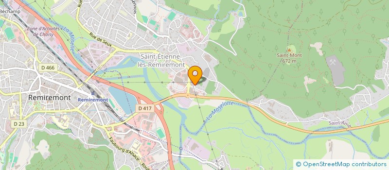 localisation de l'entreprise A.A.P.P.M.A DE REMIREMONT SOCIETE DES PECHEURS A LA LIGNE DE MOSELLE-MOSELOTTE DE REMIREMONT  SAINT-ETIENNE-LES-REMIREMONT