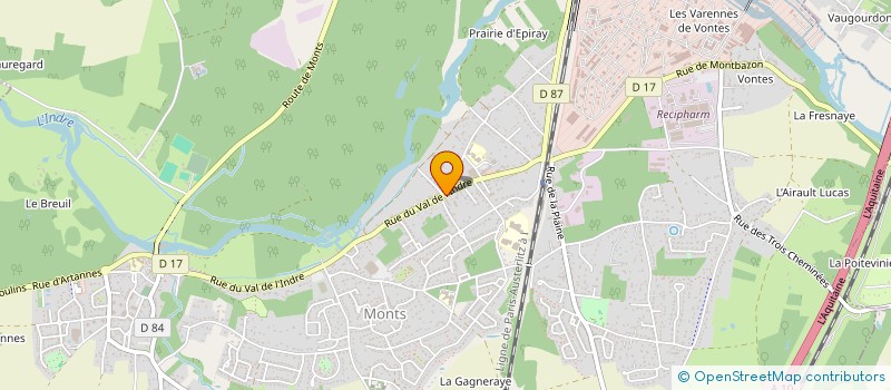 localisation de l'entreprise A.A.P.P.M.A. MONTS-ARTANNES LES FERVENTS DE LA GAULE  MONTS