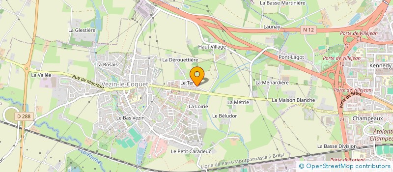 localisation de l'entreprise A.B.  VEZIN-LE-COQUET