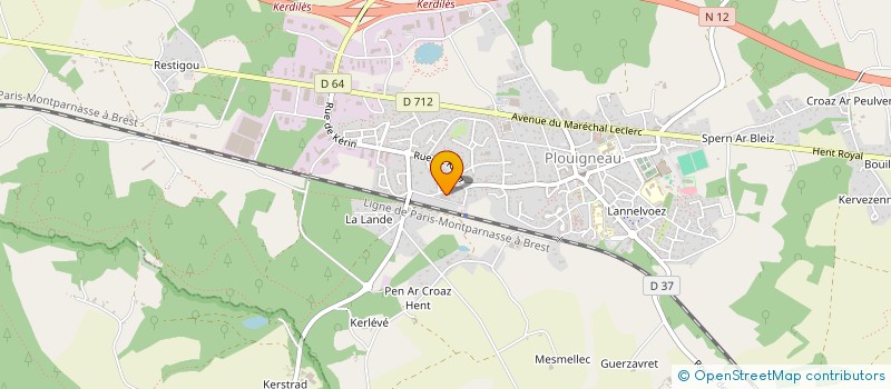 localisation de l'entreprise A.B BOX  PLOUIGNEAU