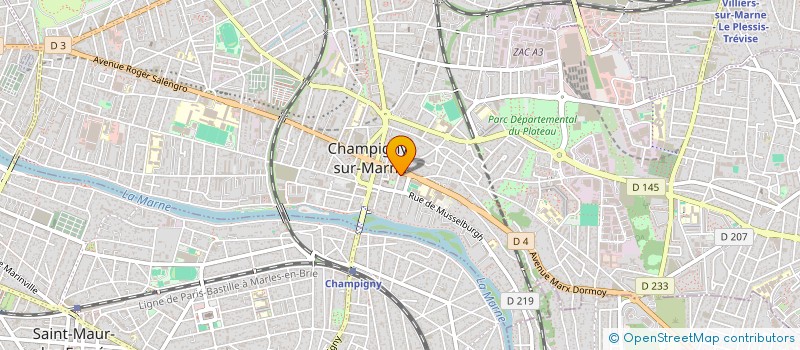 localisation de l'entreprise A.B.C.D. à CHAMPIGNY-SUR-MARNE