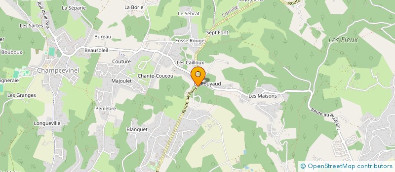 localisation de l'entreprise A.B.C.D - P.R.H.L. à CHAMPCEVINEL