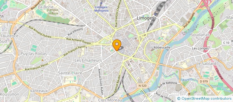 localisation de l'entreprise A.B.C.IMMOBILIER SARL à LIMOGES