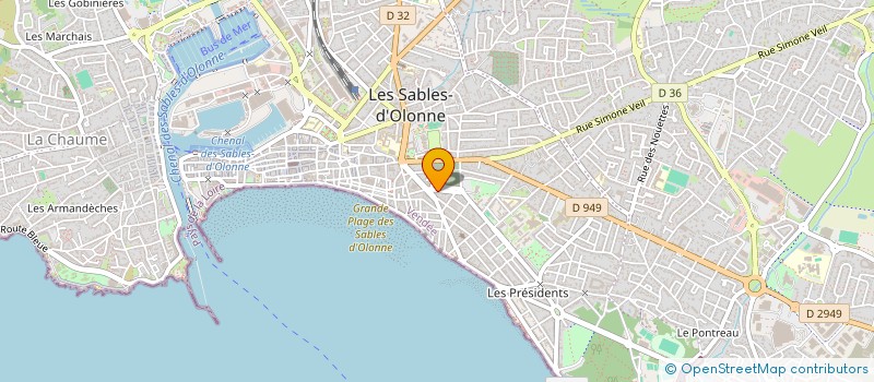 localisation de l'entreprise A.B. COIFFURE à LES SABLES-D'OLONNE