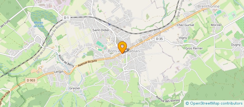 localisation de l'entreprise A.B. DECO  BONS-EN-CHABLAIS