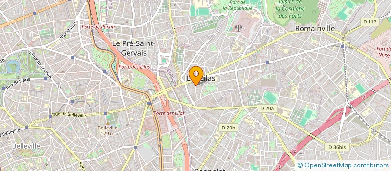 localisation de l'entreprise A+B+I BIO à LES LILAS