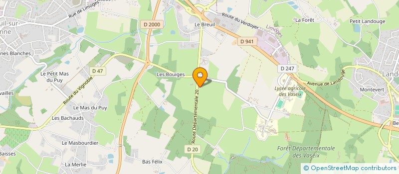 localisation de l'entreprise A.B. THEILLET à VERNEUIL-SUR-VIENNE