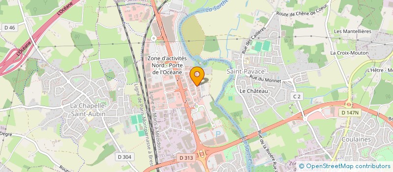 localisation de l'entreprise A.BELEC.  LA CHAPELLE-SAINT-AUBIN