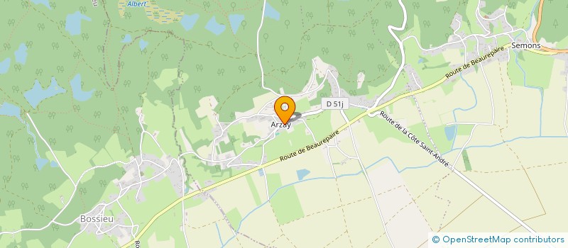 localisation de l'entreprise A.C.C.A. DE COMMELLE.  PORTE-DES-BONNEVAUX