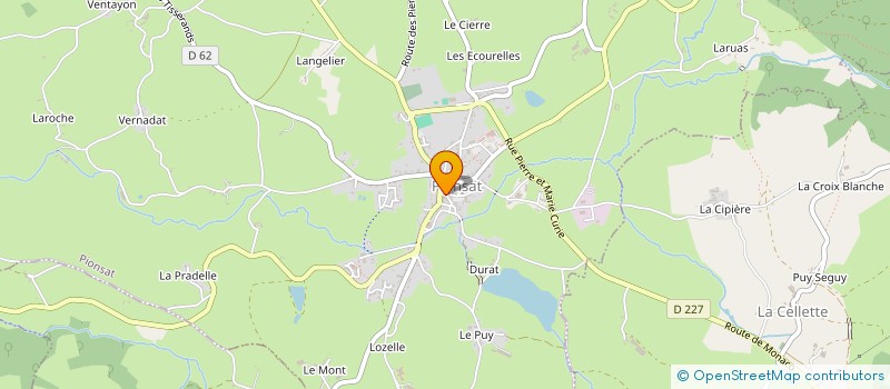 localisation de l'entreprise A.C.E. à PIONSAT
