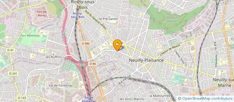 localisation de l'entreprise A C F MENUISERIE à ROSNY-SOUS-BOIS