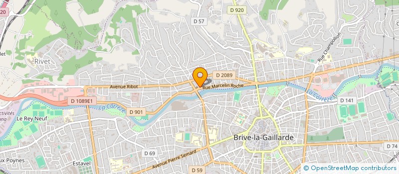localisation de l'entreprise A.C.J. à BRIVE LA GAILLARDE