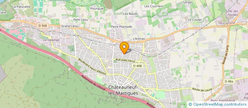 localisation de l'entreprise A.C.L.S ASCENSEURS AUTOMATISMES à CHATEAUNEUF-LES-MARTIGUES