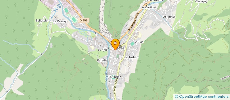 localisation de l'entreprise A.C.P.J. (ATTACHE CAPOT PORTE JAR.)  THONES