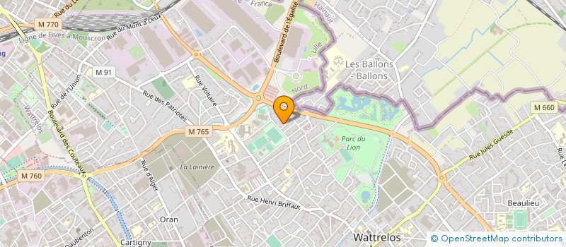 localisation de l'entreprise A.C.R.O EQUIPEMENTS SPORTIFS  WATTRELOS