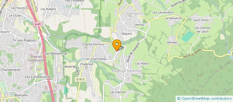 localisation de l'entreprise A.C.S - ALBERT CHAUFFAGE SANITAIRE  PUGNY-CHATENOD