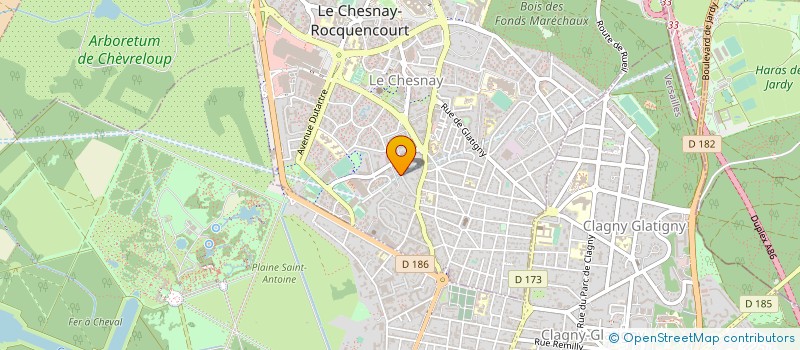 localisation de l'entreprise A.C.S.D (AGENCEMENTS CUISINES SALLES DE BAINS DECORATION)  LE CHESNAY-ROCQUENCOURT