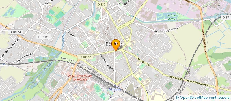 localisation de l'entreprise A.C.V. IMMOBILIERS à BETHUNE