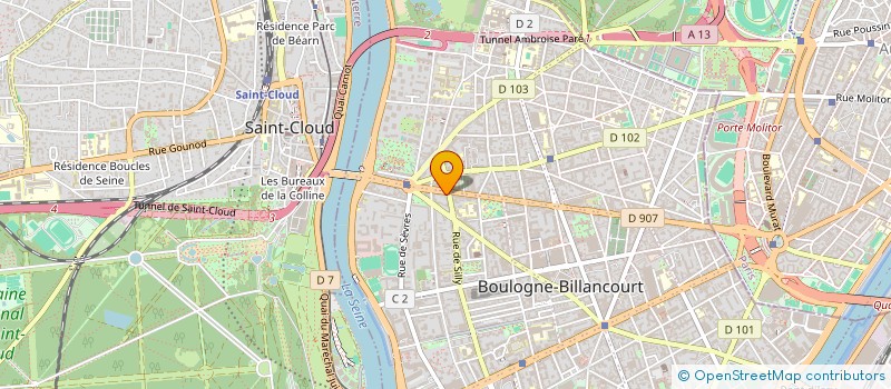 localisation de l'entreprise A.D. à BOULOGNE-BILLANCOURT