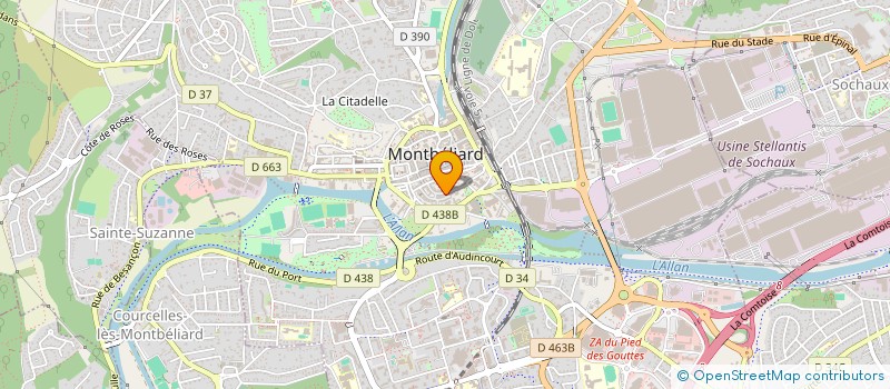 localisation de l'entreprise A.D.F HOLDING à MONTBELIARD