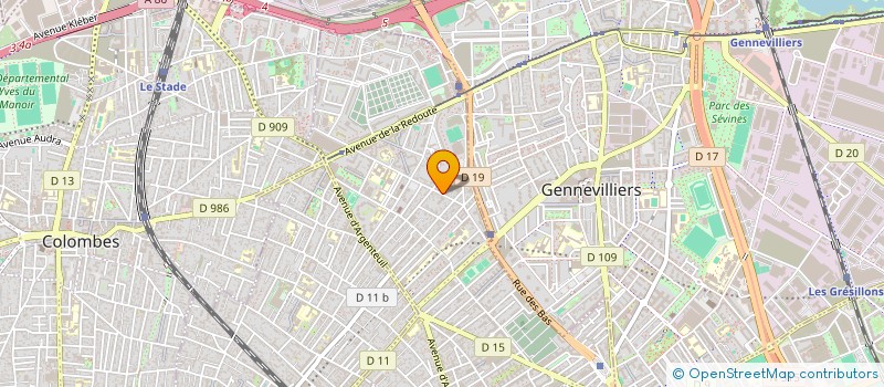 localisation de l'entreprise A.D.G. à ASNIERES-SUR-SEINE