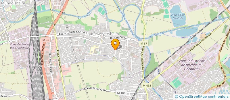 localisation de l'entreprise A.D.HOLDING à SOUFFELWEYERSHEIM