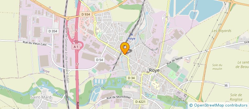 localisation de l'entreprise A D I 80  ROYE