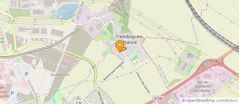localisation de l'entreprise A.D.M à TREMBLAY-EN-FRANCE