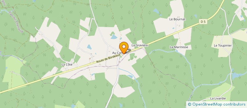 localisation de l'entreprise A.D.M.C.  SAINT AULAYE-PUYMANGOU