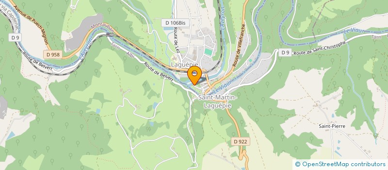 localisation de l'entreprise A.D.R.E.T. (ASSOCIATION POUR LE DEVELOPPEMENT ET LA REUSSITE ECONOMIQUE DU TERRITOIRE)  LAGUEPIE