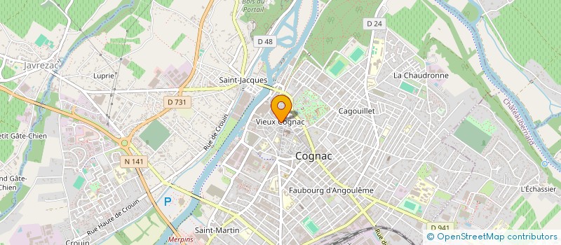 localisation de l'entreprise A. DE FUSSIGNY WINE & SPIRITS à COGNAC