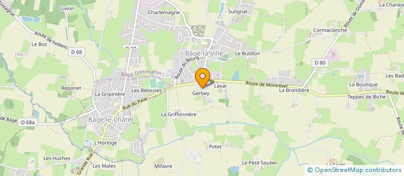 localisation de l'entreprise A E C R à BAGE-DOMMARTIN