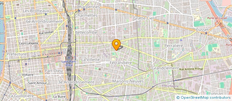 localisation de l'entreprise A.E.S AMENAGEMENTS EQUIPEMENTS SOLAIRES à VILLEURBANNE