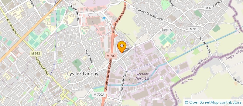 localisation de l'entreprise A ET H BILLAUT SARL à LYS-LEZ-LANNOY