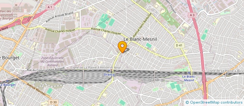 localisation de l'entreprise A ET M 786 à LE BLANC-MESNIL
