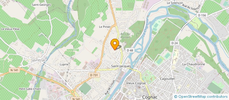 localisation de l'entreprise A ET MC MOREAU TRADING à COGNAC