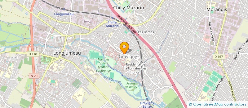 localisation de l'entreprise A.F à CHILLY-MAZARIN