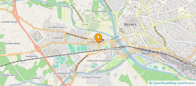 localisation de l'entreprise A.F  BEZIERS