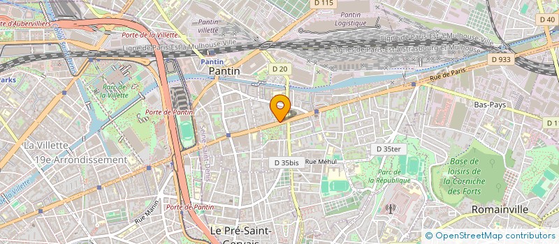 localisation de l'entreprise A.F.C. AZUR FACADE CARRELAGE  PANTIN