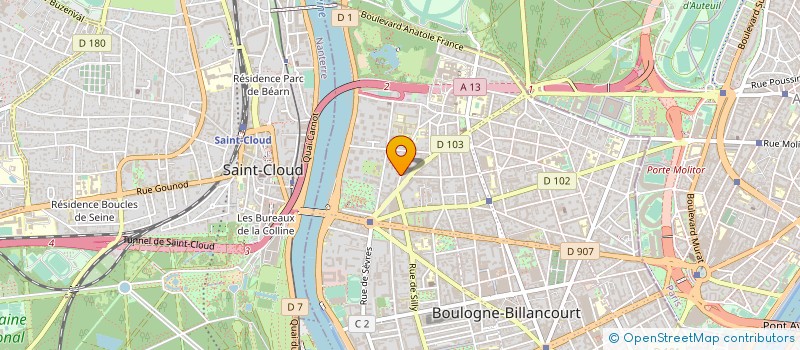 localisation de l'entreprise A.F.M. à BOULOGNE-BILLANCOURT
