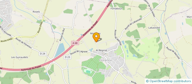 localisation de l'entreprise A.F.OUSTALOU  FLORENTIN