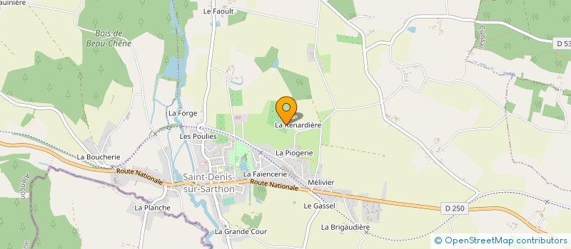 localisation de l'entreprise A.F. PAYSAGE SARL à SAINT-DENIS-SUR-SARTHON