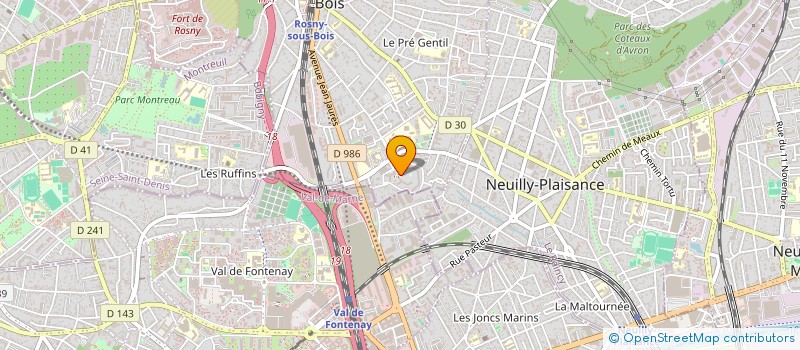 localisation de l'entreprise A.F.R à ROSNY-SOUS-BOIS