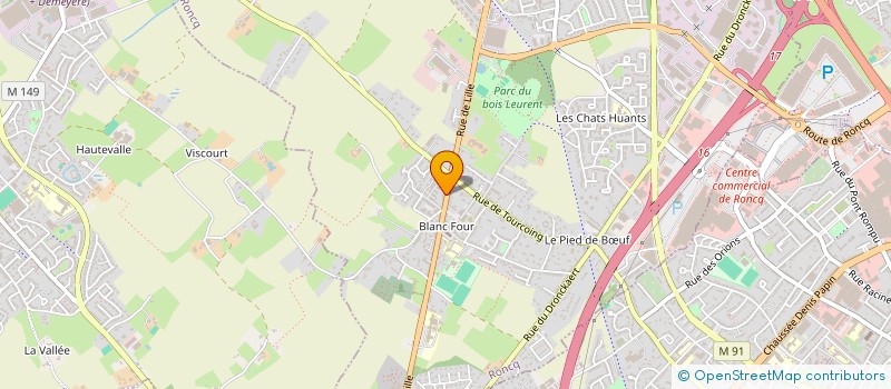 localisation de l'entreprise A.G.A.  RONCQ