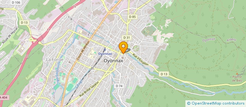 localisation de l'entreprise A. G. H. PEINTURE à OYONNAX