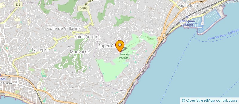 localisation de l'entreprise A.G. METAUX SARL  VALLAURIS