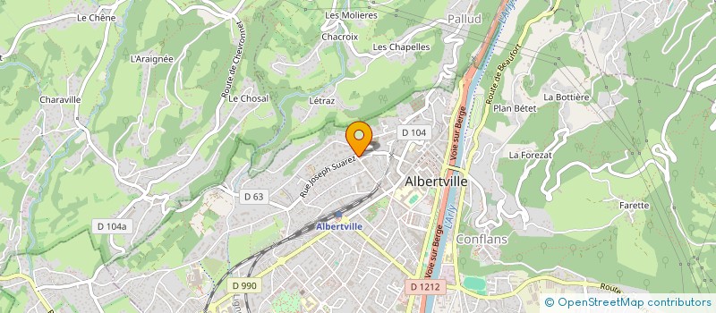 localisation de l'entreprise A.G.P.I.  ALBERTVILLE