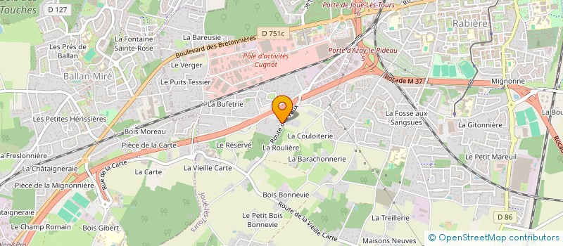 localisation de l'entreprise A.G. POSE  JOUE-LES-TOURS